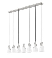 Aimie 7 Light 54" Linear Pendant, 15.75" Tall in Brushed Nickel