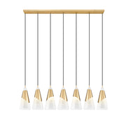 Aimie 7 Light 54" Linear Pendant, 15.75" Tall in Modern Gold