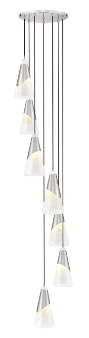 Aimie 7 Light 18" Pendant, 15.75" Tall in Brushed Nickel