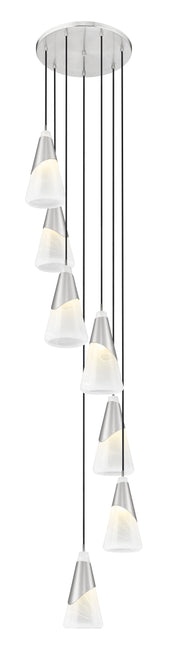 Aimie 7 Light 18" Pendant, 15.75" Tall in Brushed Nickel