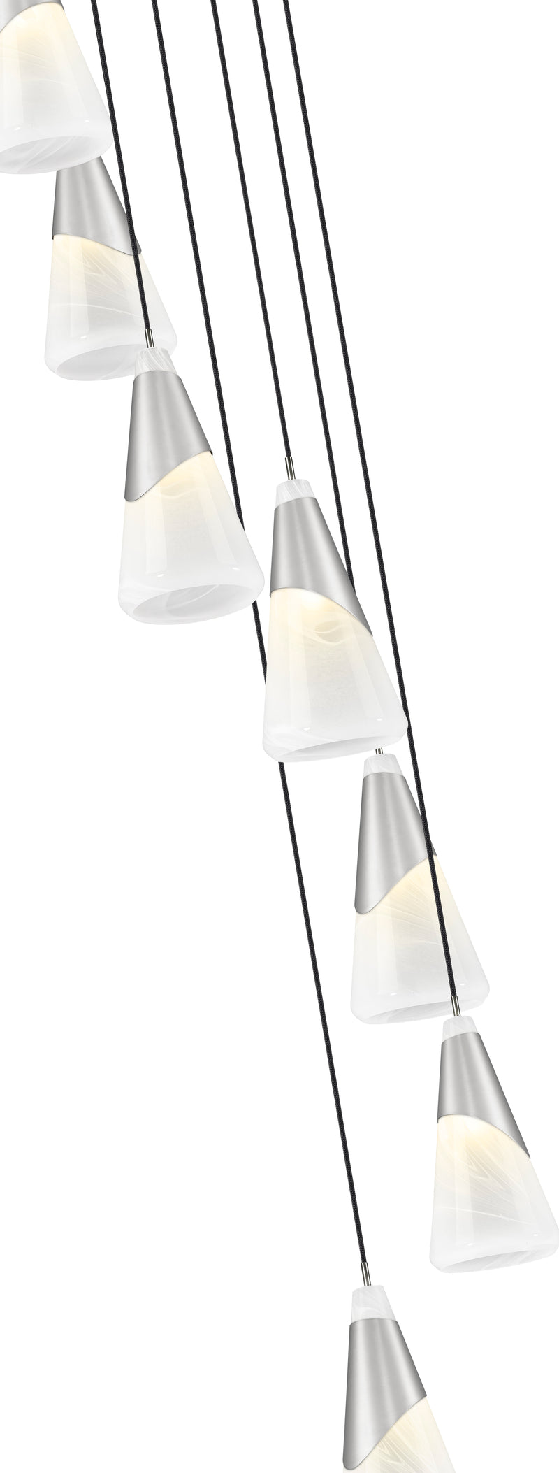 Aimie 7 Light 18" Pendant, 15.75" Tall in Brushed Nickel
