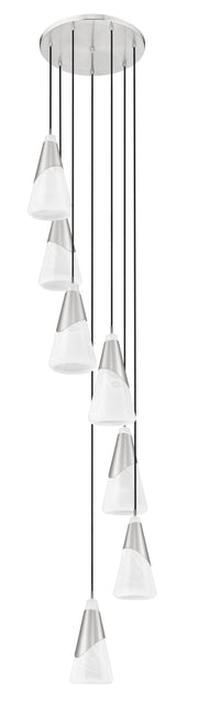 Aimie 7 Light 18" Pendant, 15.75" Tall in Brushed Nickel