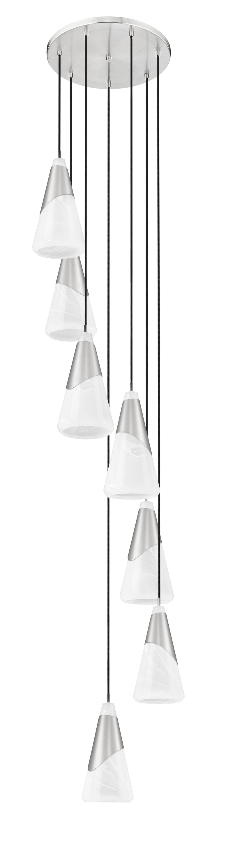 Aimie 7 Light 18" Pendant, 15.75" Tall in Brushed Nickel
