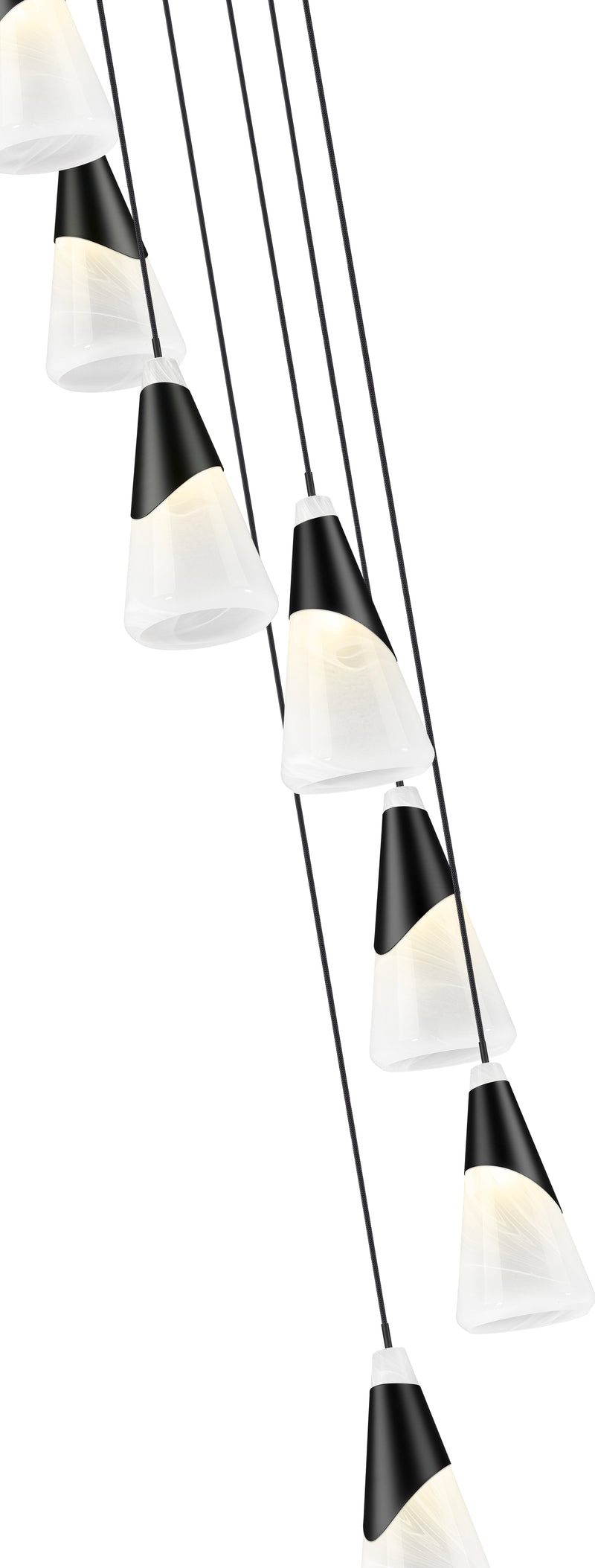 Aimie 7 Light 18" Pendant, 15.75" Tall in Matte Black