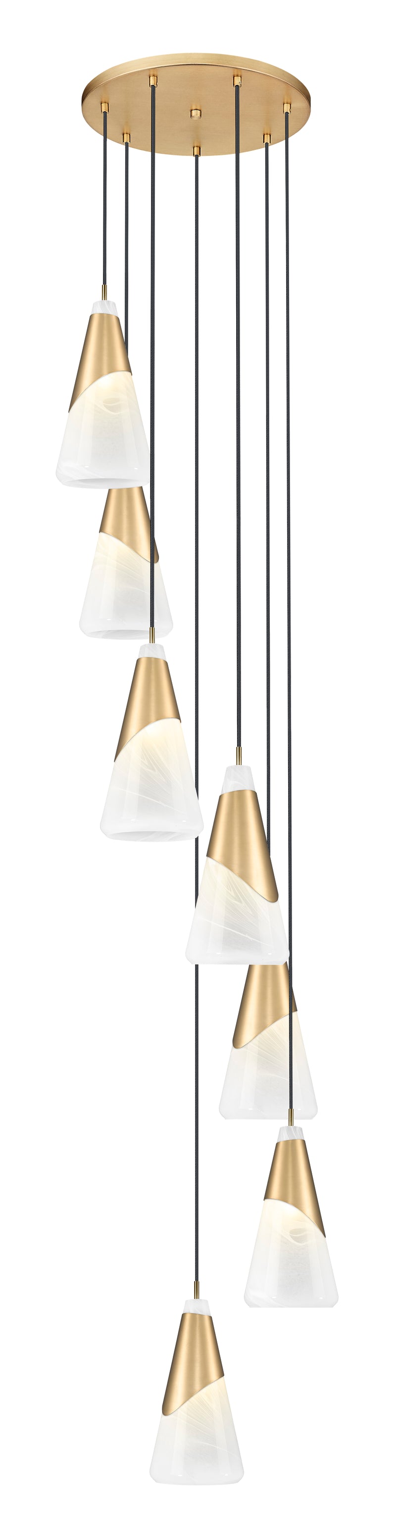 Aimie 7 Light 18" Pendant, 15.75" Tall in Modern Gold
