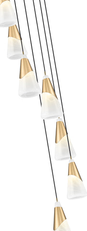 Aimie 7 Light 18" Pendant, 15.75" Tall in Modern Gold
