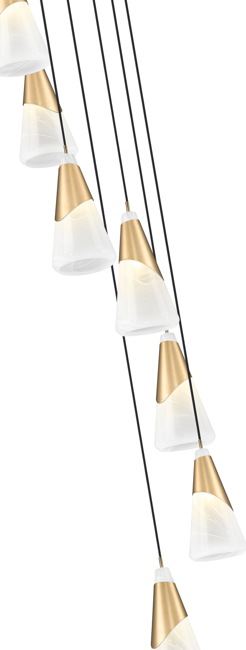 Aimie 7 Light 18" Pendant, 15.75" Tall in Modern Gold