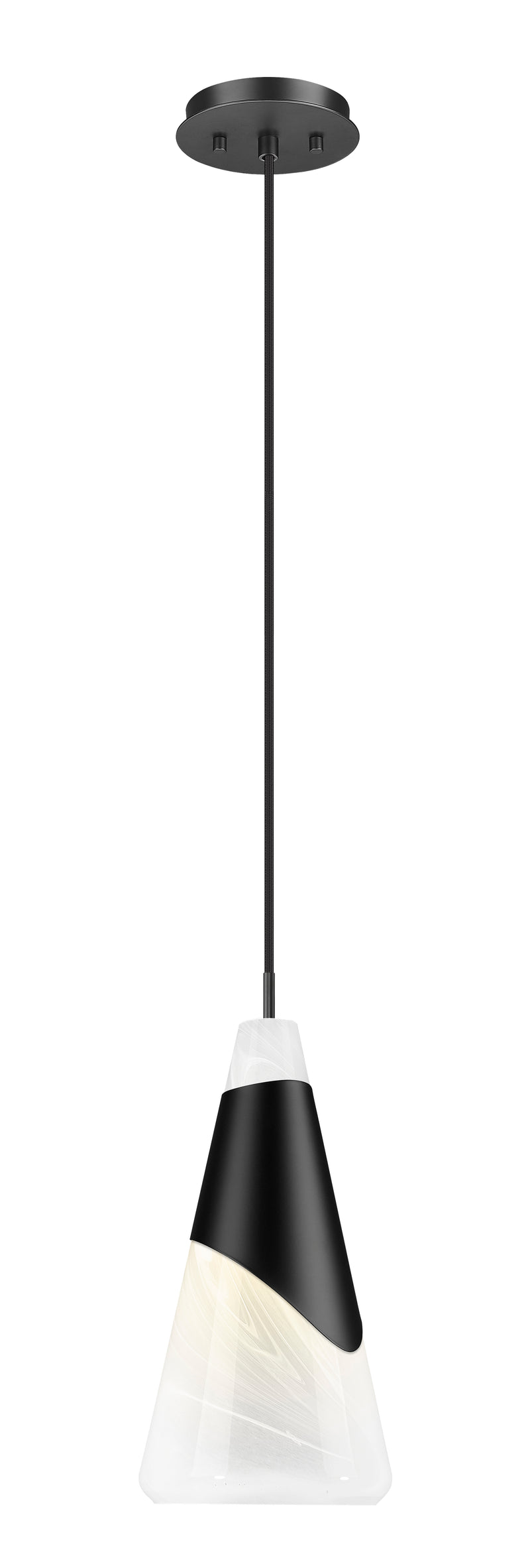 Aimie 1 Light 7" Pendant, Cord Mount in Matte Black