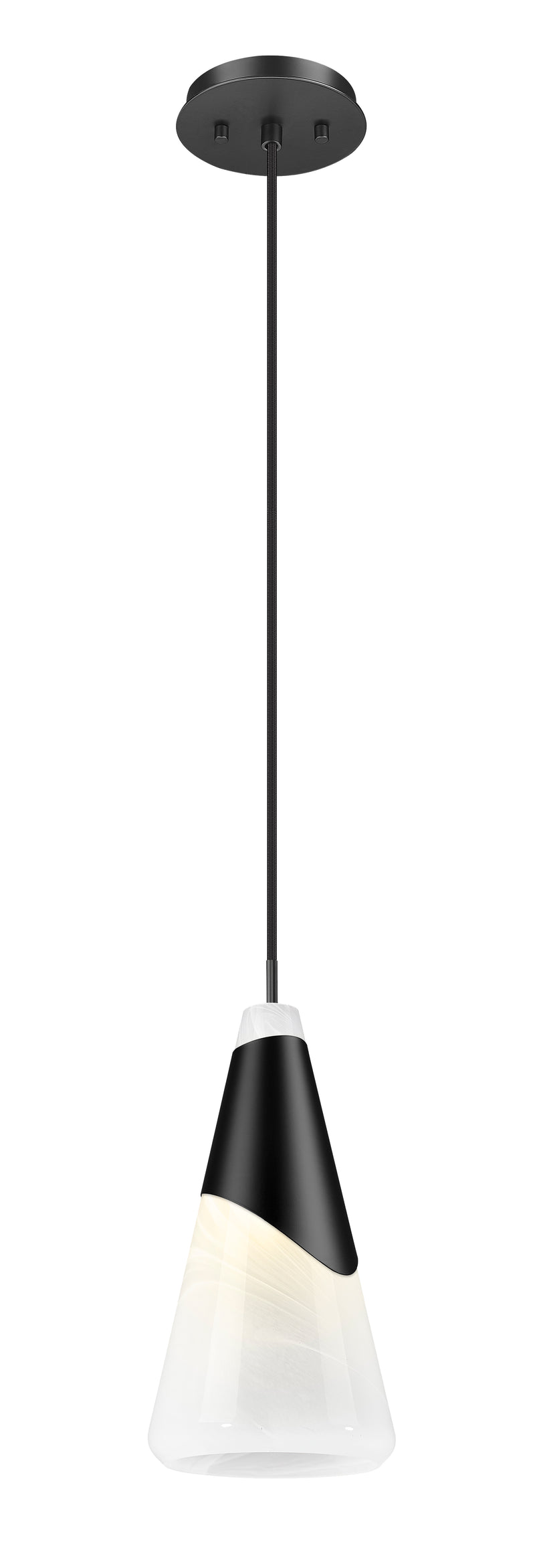 Aimie 1 Light 7" Pendant, Cord Mount in Matte Black