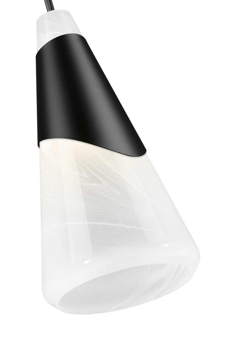 Aimie 1 Light 7" Pendant, Cord Mount in Matte Black