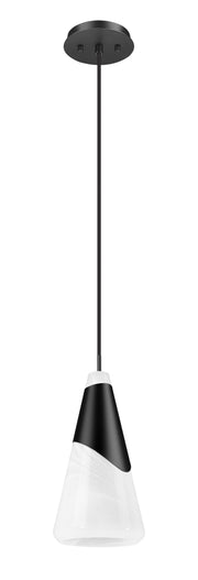 Aimie 1 Light 7" Pendant, Cord Mount in Matte Black
