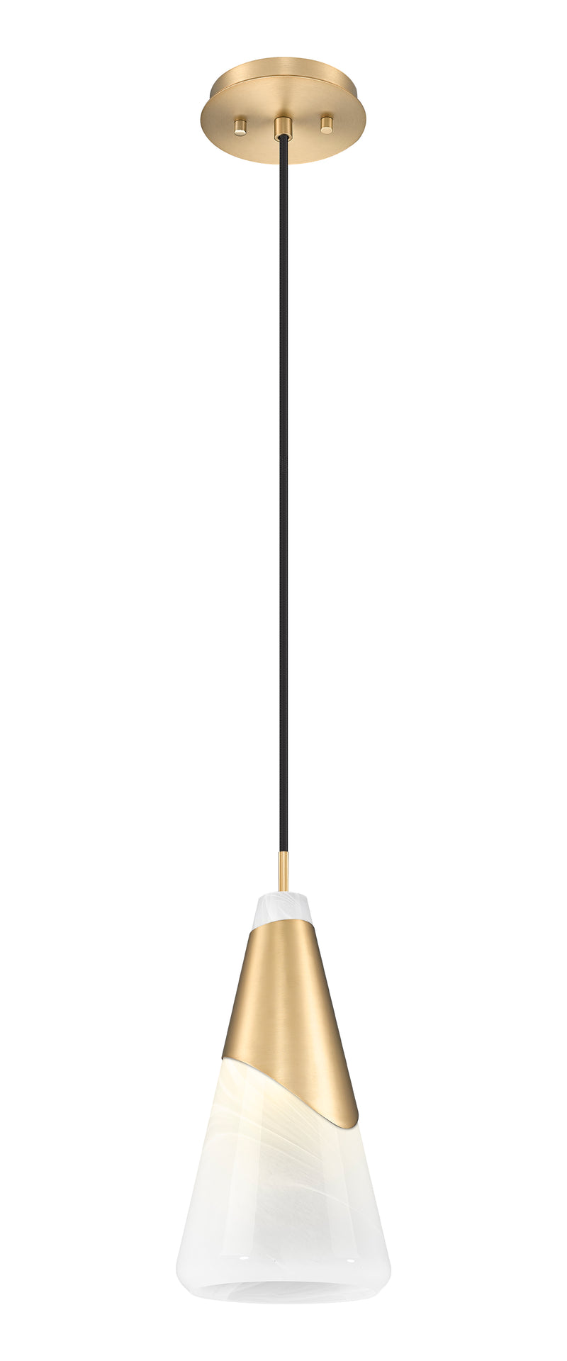 Aimie 1 Light 7" Pendant, Cord Mount in Modern Gold