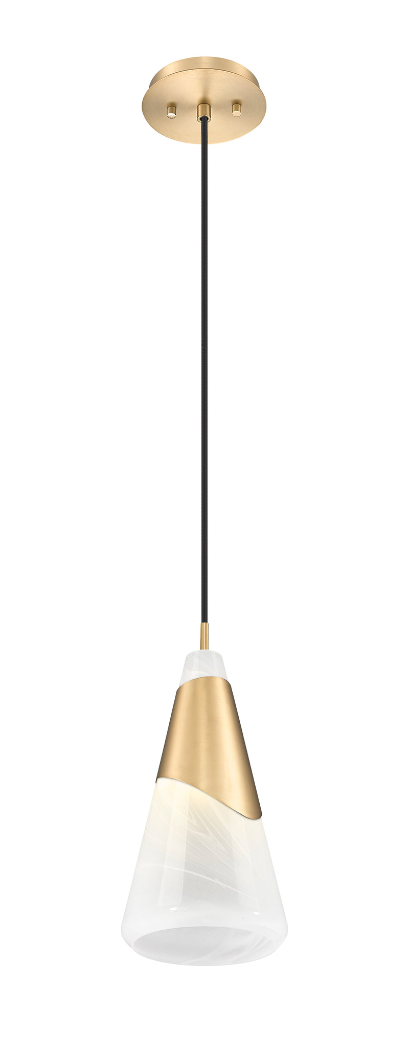 Aimie 1 Light 7" Pendant, Cord Mount in Modern Gold