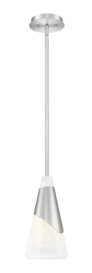Aimie 1 Light 7" Pendant, Rod Mount in Brushed Nickel