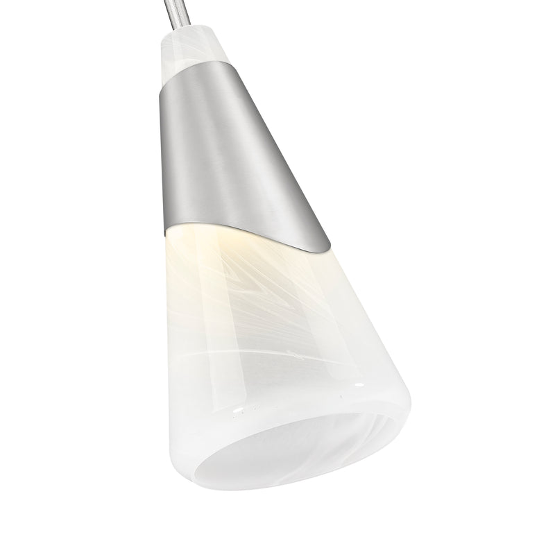 Aimie 1 Light 7" Pendant, Rod Mount in Brushed Nickel