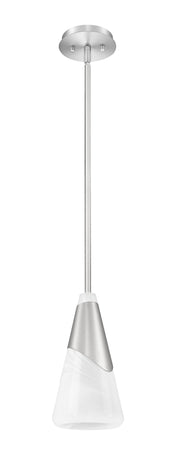 Aimie 1 Light 7" Pendant, Rod Mount in Brushed Nickel