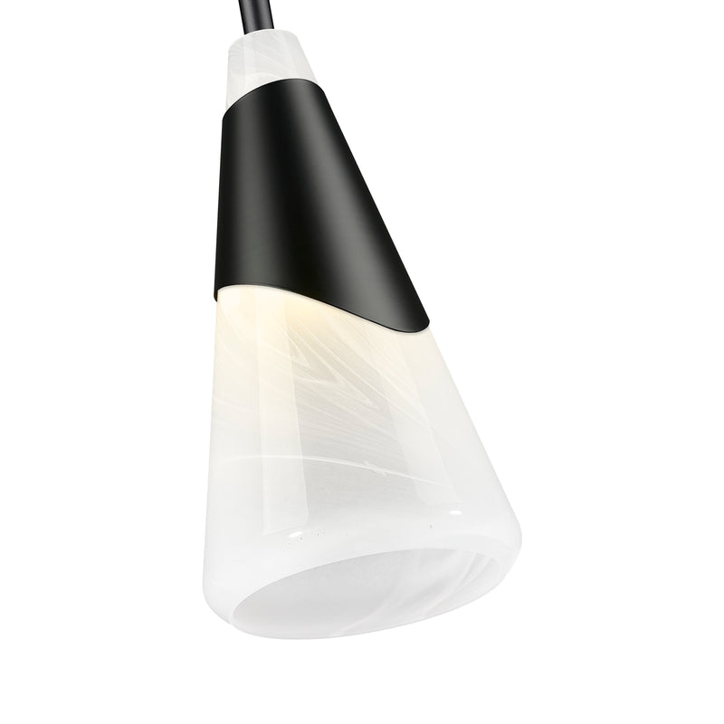 Aimie 1 Light 7" Pendant, Rod Mount in Matte Black