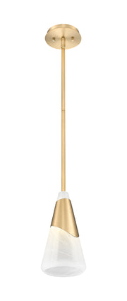 Aimie 1 Light 7" Pendant, Rod Mount in Modern Gold