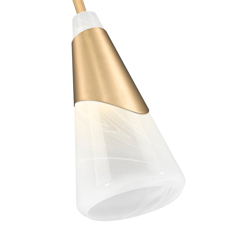 Aimie 1 Light 7" Pendant, Rod Mount in Modern Gold