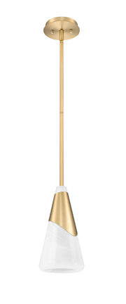 Aimie 1 Light 7" Pendant, Rod Mount in Modern Gold