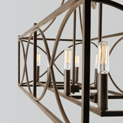 Tybee 8-Light Linear Chandelier in Nordic Grey