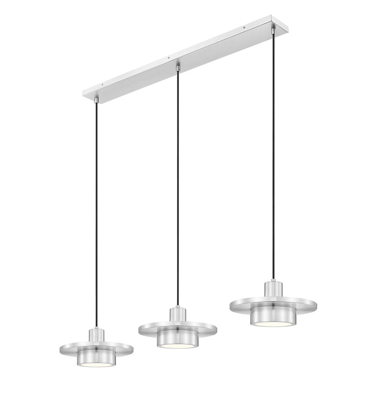 Ludo 3 Light 52" Linear Pendant in Brushed Nickel