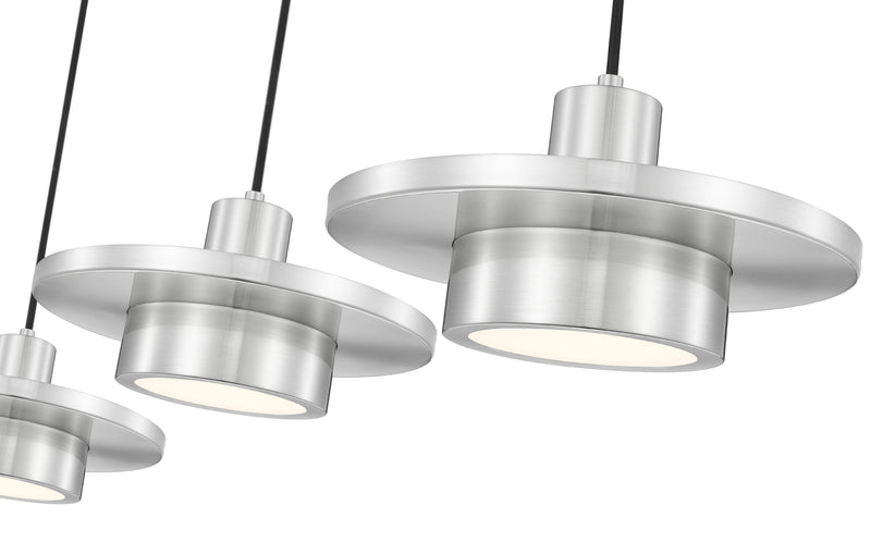 Ludo 3 Light 52" Linear Pendant in Brushed Nickel