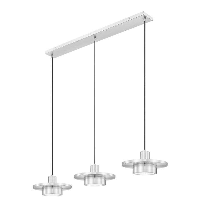Ludo 3 Light 52" Linear Pendant in Brushed Nickel