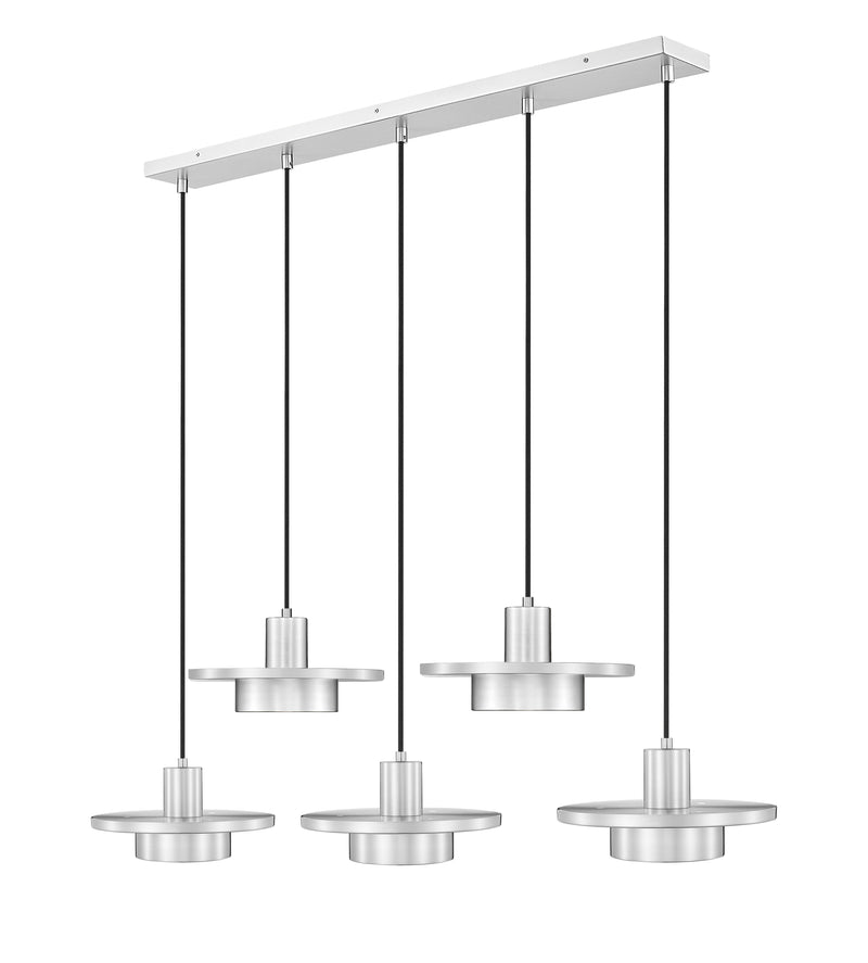 Ludo 5 Light 51.5" Linear Pendant in Brushed Nickel