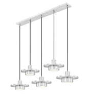 Ludo 5 Light 51.5" Linear Pendant in Brushed Nickel