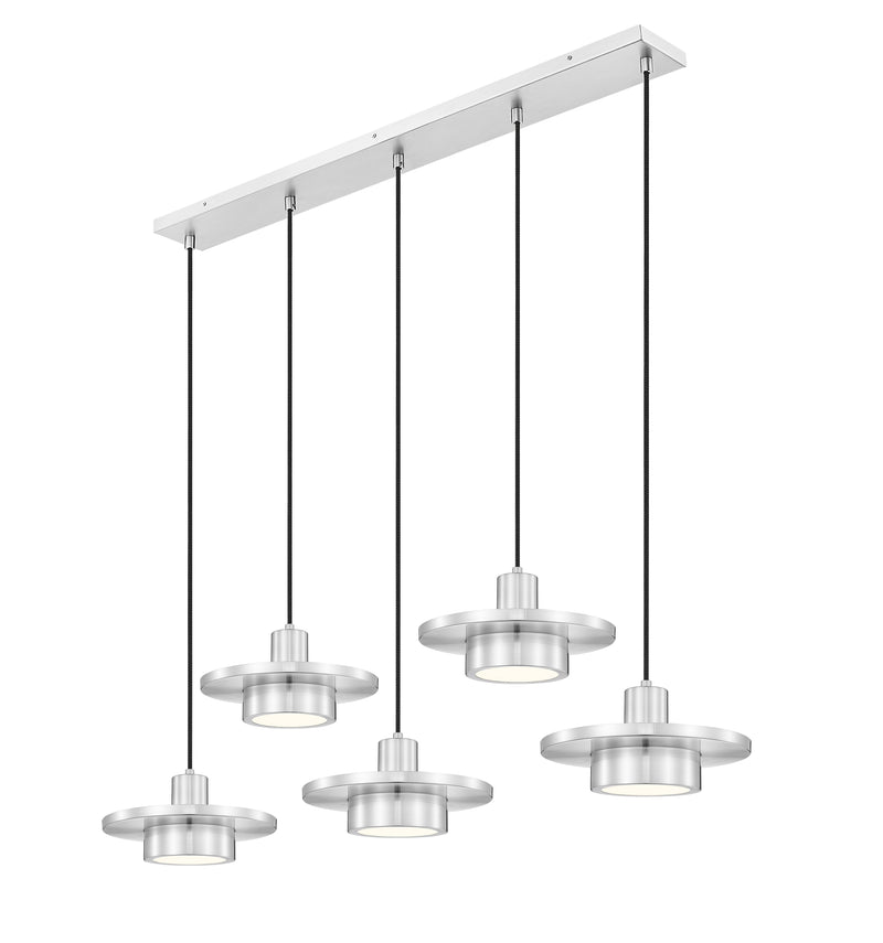 Ludo 5 Light 51.5" Linear Pendant in Brushed Nickel