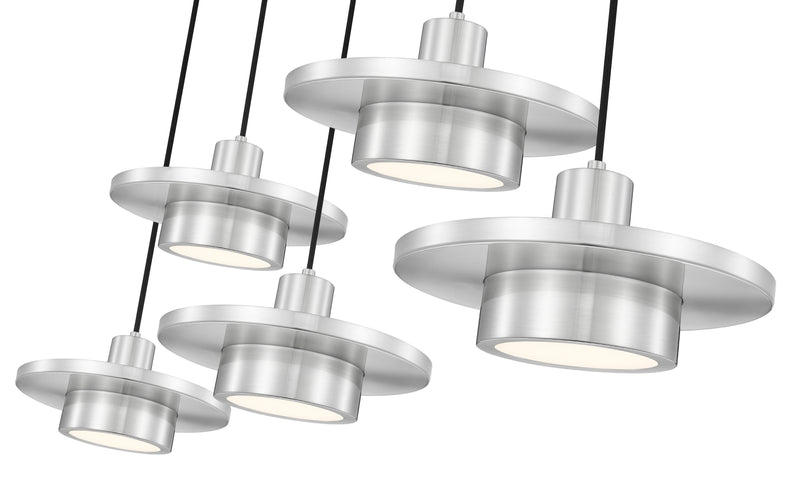 Ludo 5 Light 51.5" Linear Pendant in Brushed Nickel