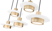 Ludo 5 Light 51.5" Linear Pendant in Matte White + Modern Gold