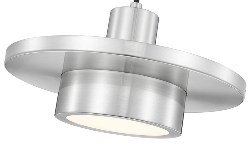 Ludo 1 Light 12" Pendant in Brushed Nickel