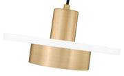 Ludo 1 Light 12" Pendant in Matte White + Modern Gold