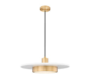 Ludo 1 Light 20" Pendant in Matte White + Modern Gold