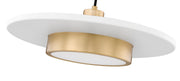 Ludo 1 Light 20" Pendant in Matte White + Modern Gold