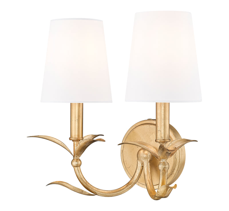 Aslin 2 Light 11.75" Wall Sconce in Gold Leaf