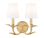 Aslin 2 Light 11.75" Wall Sconce in Gold Leaf