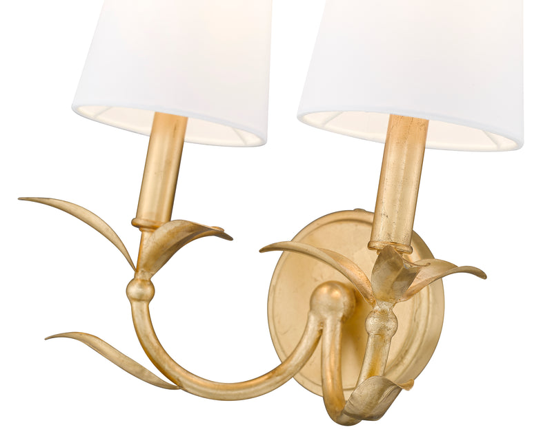 Aslin 2 Light 11.75" Wall Sconce in Gold Leaf