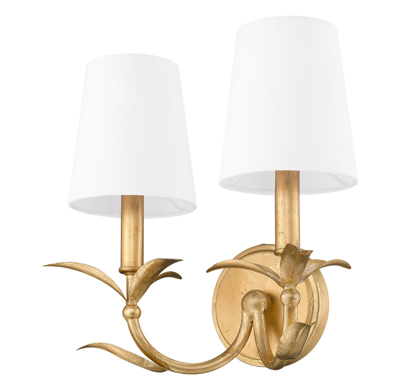 Aslin 2 Light 11.75" Wall Sconce in Gold Leaf