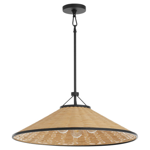 Cona 24" 3 Light Pendant in Matte Black