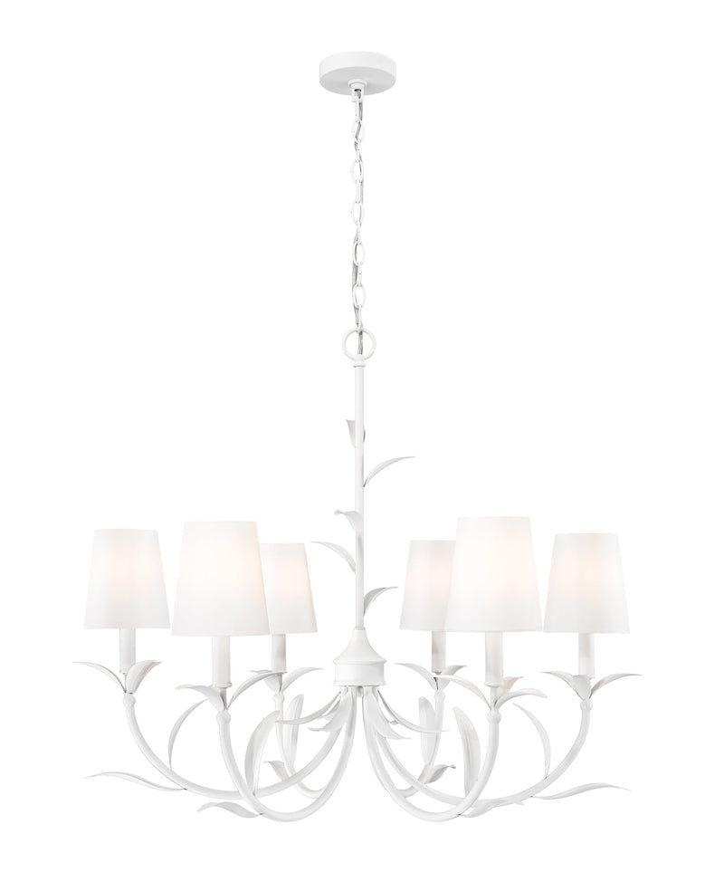 Aslin 6 Light 31" Chandelier in Textured White