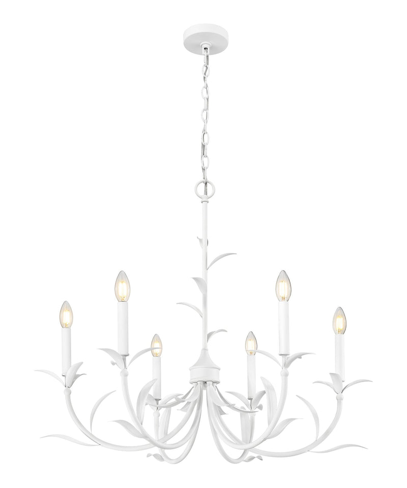 Aslin 6 Light 31" Chandelier in Textured White