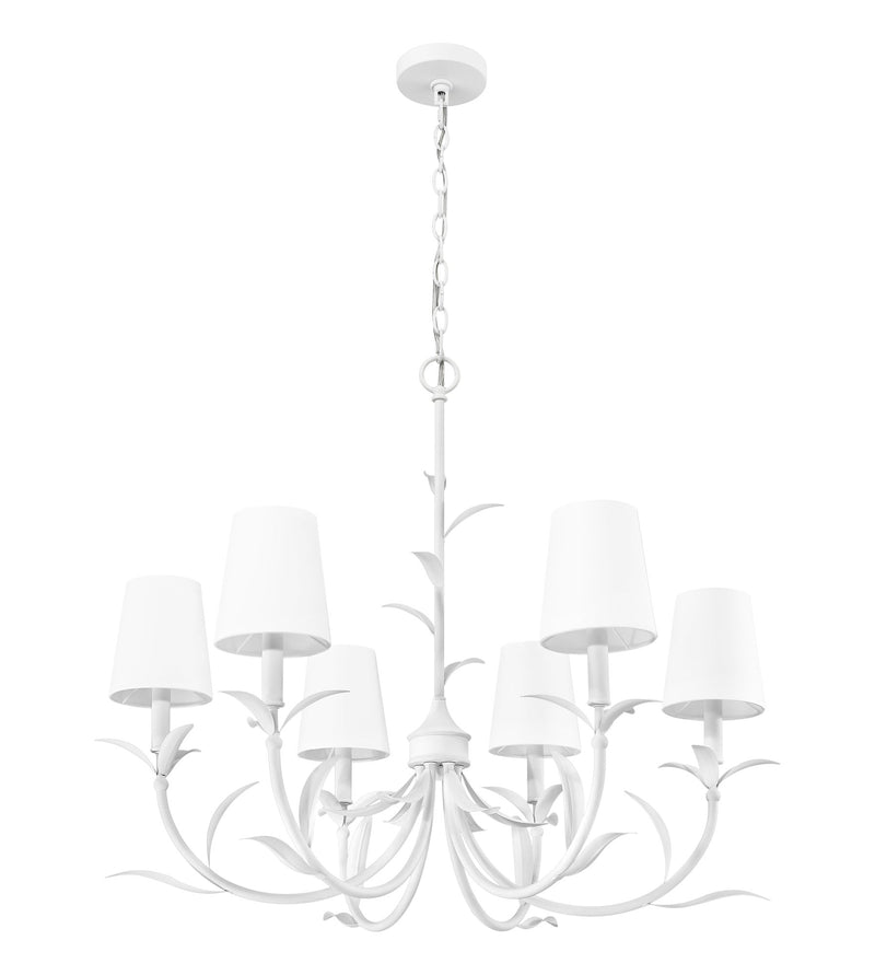 Aslin 6 Light 31" Chandelier in Textured White