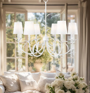Aslin 6 Light 31" Chandelier in Textured White in a room setting