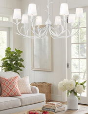 Aslin 8 Light 42" Chandelier in Textured White in a room setting