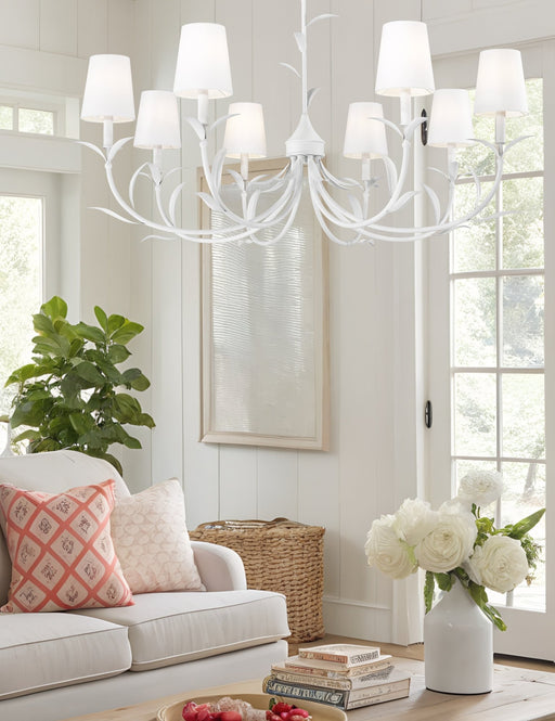 Aslin 8 Light 42" Chandelier in Textured White in a room setting