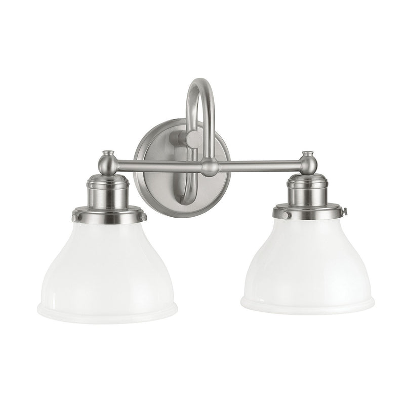 Baxter 2-Light Bath Vanity Light in Brushed Nickel