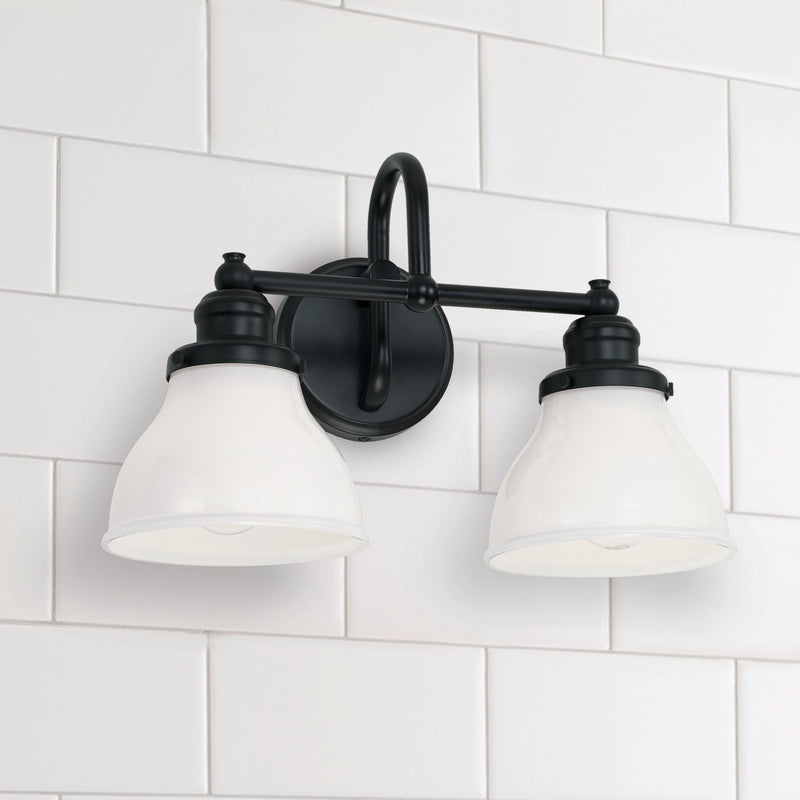 Baxter 2-Light Bath Vanity Light in Matte Black